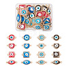 32Pcs 16 Styles Evil Eye Zinc Alloy Epoxy Resin Connector Charms ENAM-TA0001-33-11