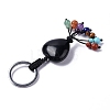 Natural Obsidian Heart with Mixed Gemstone Tassel Keychains KEYC-P012-03P-03-3