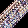 Electroplate Transparent Glass Beads Strands EGLA-N057-01A-07-1