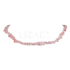 Synthetic Cherry Quartz Glass Chip Beaded Necklace NJEW-JN04616-01-1