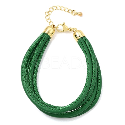 Microfiber Leather Multi-strand Cord Bracelets Makings FB-CBA983F-01G-13-1