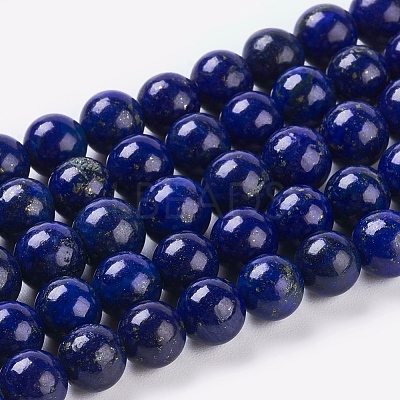 Natural Lapis Lazuli Beads Strands G-G087-6mm-1