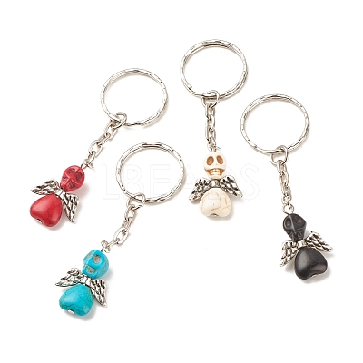 Dyed Synthetic Turquoise Keychains KEYC-JKC00328-1