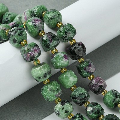 Natural Ruby in Zoisite Beads Strands G-Q010-A02-01-1