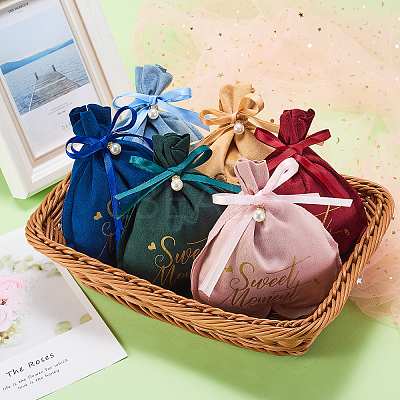 Velvet Jewelry Drawstring Gift Bags ABAG-CJC0003-02F-1