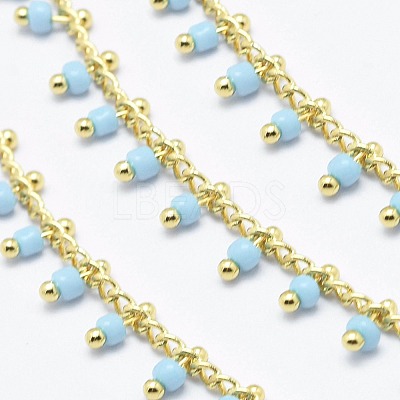 Handmade Glass Beaded Chains CHC-I026-H-01G-1