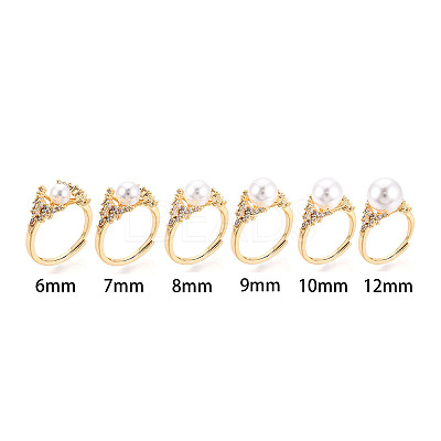 Flower Brass Micro Pave Cubic Zirconia Cup Peg Ring Settings KK-T076-09G-1