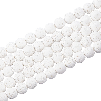 Synthetic Lava Rock Beads Strands X-G-S247-6mm-08-1-1