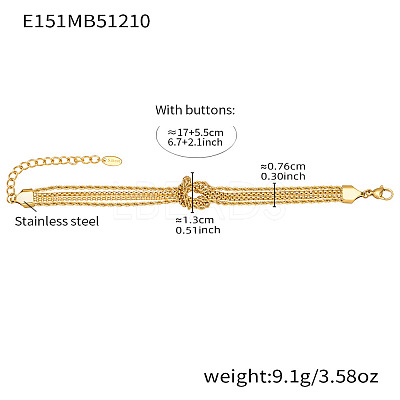 304 Stainless Steel Chain Bracelets FS-WGBD21A-01-1