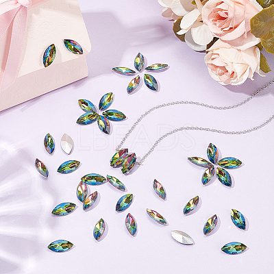 100Pcs Glass Rhinestone Cabochons RGLA-FG0001-25A-1