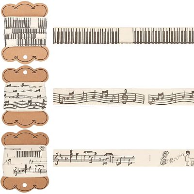 12M 3 Styles Printed Cotton Ribbons OCOR-NB0001-57-1