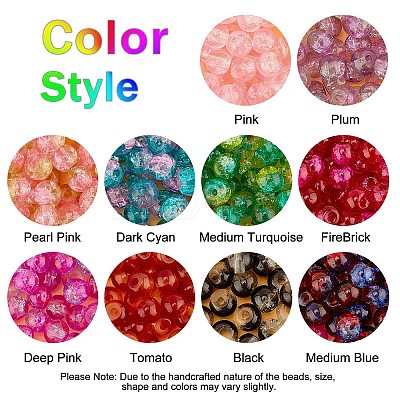 Round Transparent Crackle Glass Beads CCG-X0006-6mm-B-1