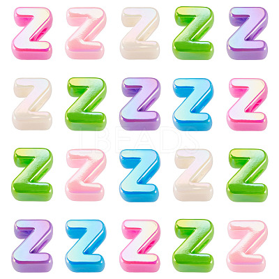 20Pcs UV Plating Opaque Acrylic European Beads OACR-TADJ0001-16Z-1
