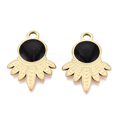 303 Stainless Steel Enamel Pendants STAS-Q110-36G-01-1