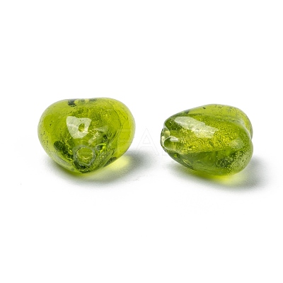 Handmade Silver Foil Glass Beads X-FOIL-R050-12x8mm-7-1