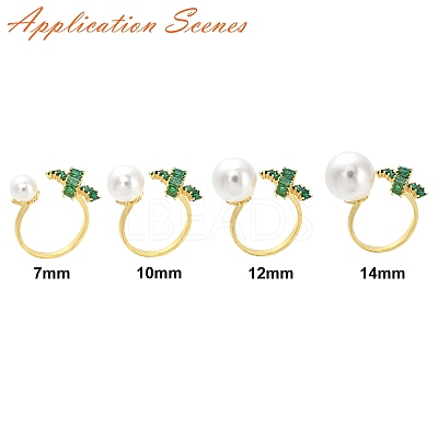 Bowknot & Flower Brass Micro Pave Cubic Zirconia Cuff Ring Settings KK-K297-20G-1