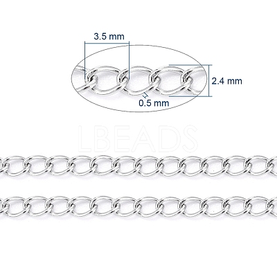 Tarnish Resistant 304 Stainless Steel Curb Chains CHS-F006-04A-P-1
