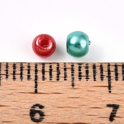 Baking Paint Pearlized Glass Pearl Beads HY-Q003-3mm-M01-1