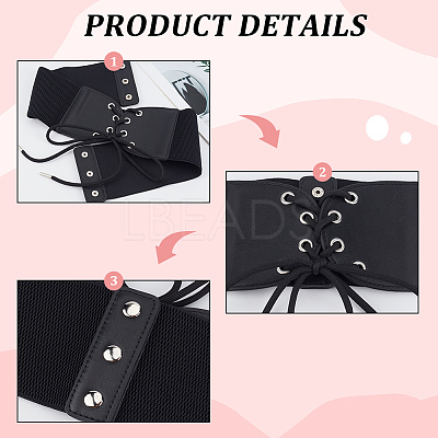 1Pc Imitation Leather Stretch Knot Waist Belts for Women AJEW-CL0002-91B-1