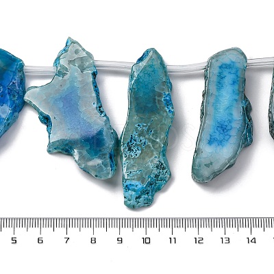 Dyed Natural Agate Nuggets Beads Strands G-E331-08F-01-1