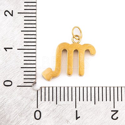 316 Stainless Steel Micro Pave Cubic Zirconia Pendants STAS-K284-01L-G-1