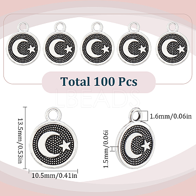 100Pcs Tibetan Style Alloy Charms TIBEP-SC0002-74-1