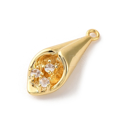 Brass Pave Clear Cubic Zirconia Pendants LS-KK-V016-07G-1