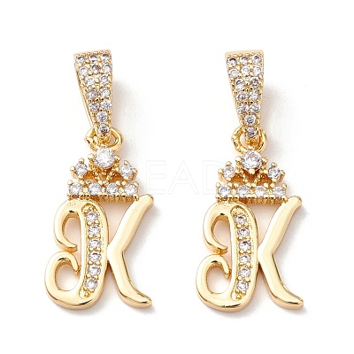 Eco-Friendly Brass Micro Pave Cubic Zirconia Pendants KK-K265-01G-K-1