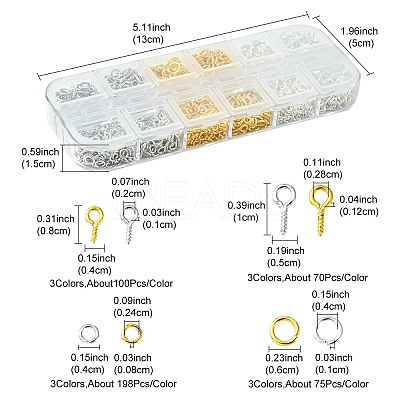 DIY 510Pcs 6 Style Iron Screw Eye Pin Peg Bails DIY-FS0005-34-1