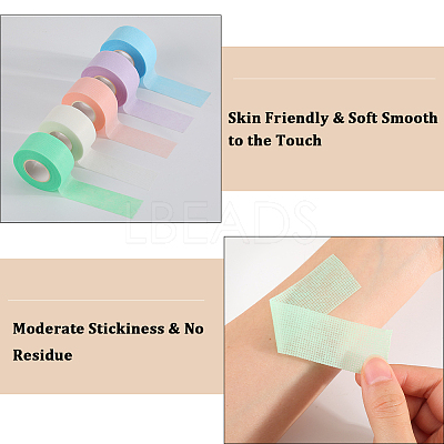 5 Rolls 5 Colors Non-woven Fabrics Adhesive Eyelash Extensions Tape AJEW-GF0010-52-1