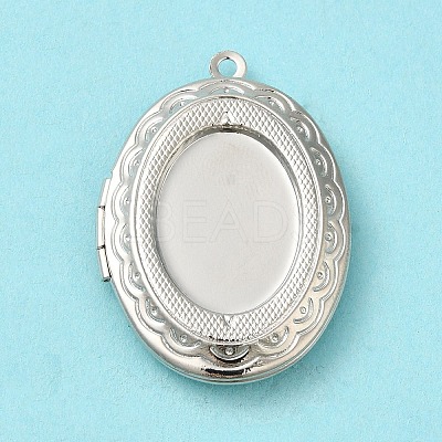 Rack Plating Brass Locket Pendants KK-K277-05P-1