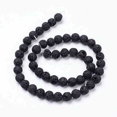 Natural Lava Rock Beads Strands G-F436-8mm-1