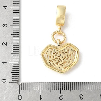 Brass Micro Pave Cubic Zirconia European Dangle Charms ZIRC-I071-10G-1