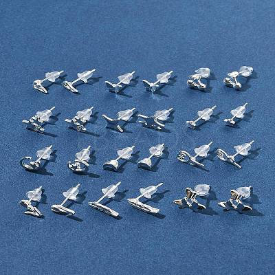 2 Pairs Alloy Stud Earrings for Women EJEW-FS0001-27D-1