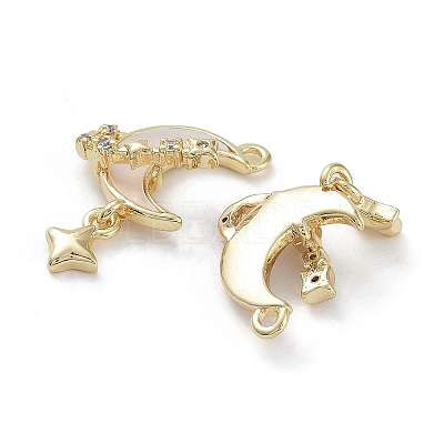 Brass Cubic Zirconia Pendants KK-M259-03G-1