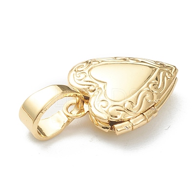 Brass Locket Pendants KK-P199-15G-1