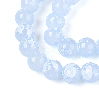 Baking Paint Glass Beads Strands DGLA-N015-8mm-06-1