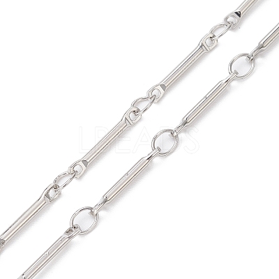 Brass Bar Link Chain Necklace Making AJEW-JB01188-02-1