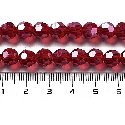 Electroplate Transparent Glass Beads Strands EGLA-A035-T8mm-A07-1