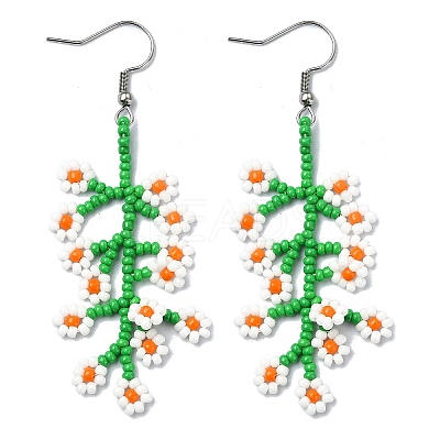 Handmade Seed Dangle Earrings EJEW-MZ00229-02-1