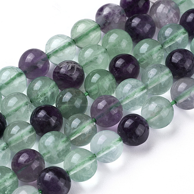 Natural Green Fluorite Beads Strands G-F433-8mm-1