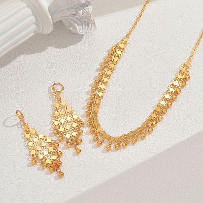 Ethnic Retro Iron Tassel Necklace & Earrings Sets for Women's Banquet Wedding FC6404-1