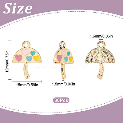 30Pcs Umbrella with Heart Alloy Enamel Pendants ENAM-SC0002-98-1