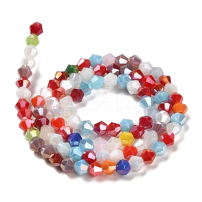 Opaque Solid Color Electroplate Glass Beads Strands GLAA-F029-P4mm-A16-1