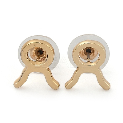12 Constellation/Zodiac Sign Alloy Stud Earrings EJEW-B025-01G-D-1
