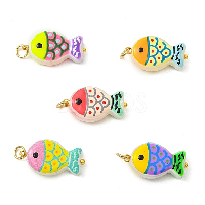 Baking Paint Glass Enamel Pendants PALLOY-JF05998-1
