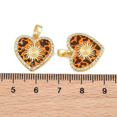 Brass Micro Pave Clear Cubic Zirconia Pendants CU-CBA415D-11G-03-1