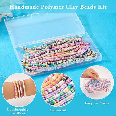 10Strands 10 Colors Handmade Polymer Clay Beads CLAY-TA0001-52-1