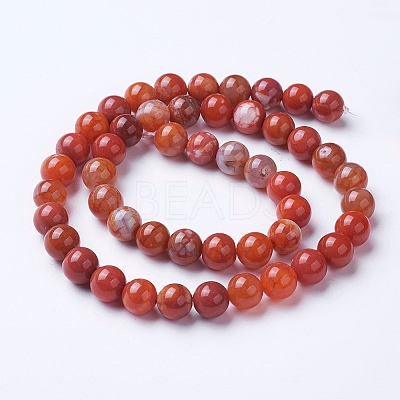 Natural Agate Beads Strands G-G754-06-8mm-1
