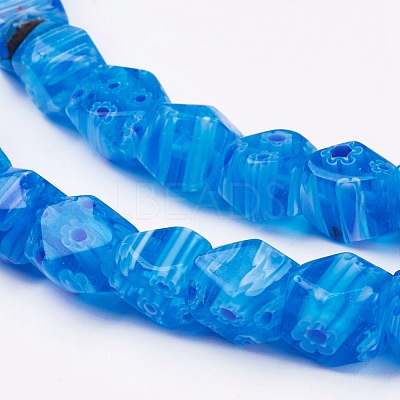 Handmade Millefiori Glass Beads Strands LK-P031-06-1